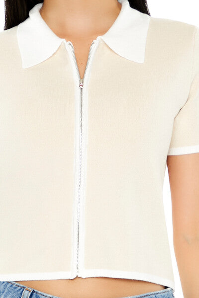 Forever 21 Cropped Sweater-Knit Shirt