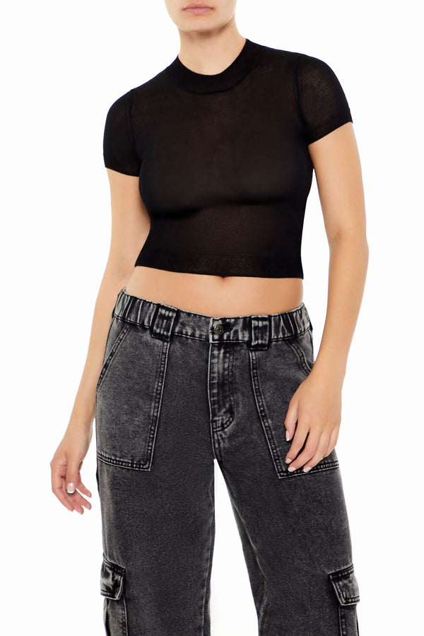 Forever 21 Cropped Sweater-Knit Tee