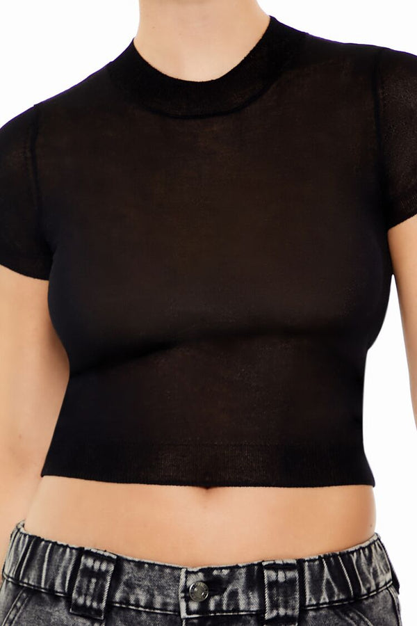 Forever 21 Cropped Sweater-Knit Tee