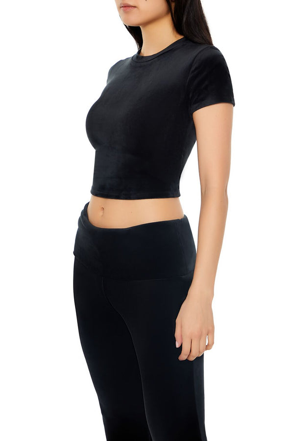 Forever 21 Cropped Velour Tee