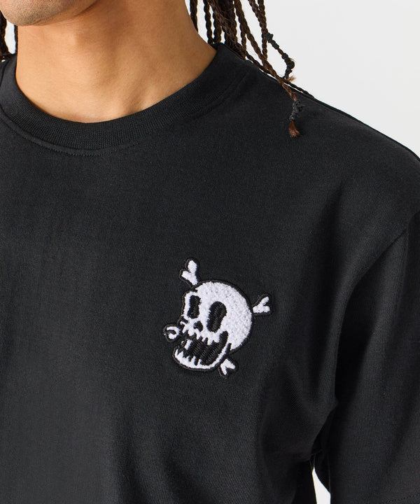 Forever 21 Crossbones Short Sleeve Tee - Black