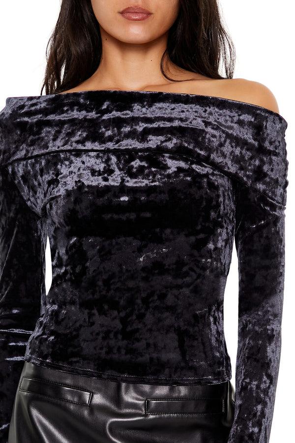Forever 21 Crushed Velvet Off-the-Shoulder Top