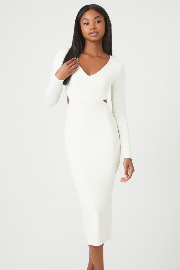 Forever 21 Cutout Long-Sleeve Midi Dress