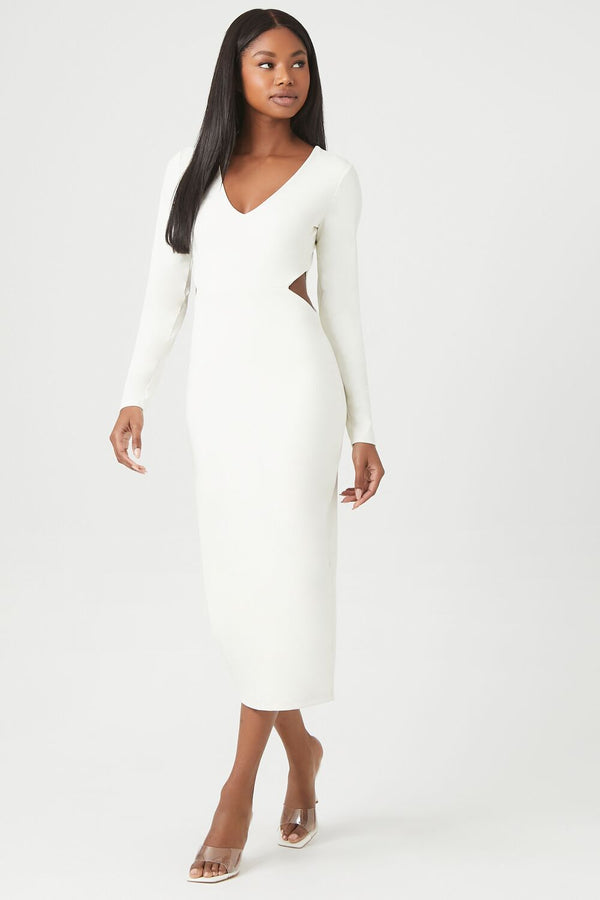 forever 21 Cutout Long-Sleeve Midi Dress