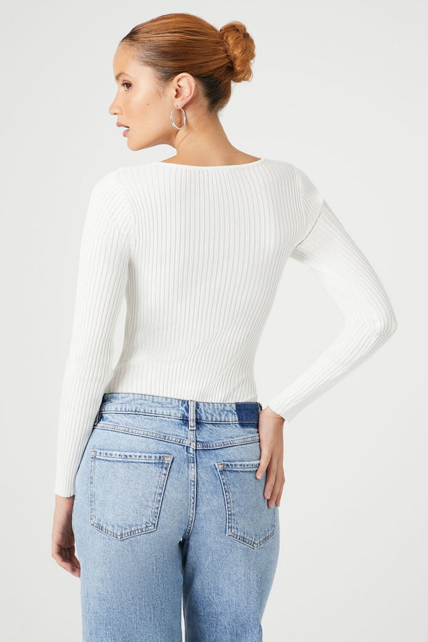 Forever 21 Cutout Sweater-Knit Bodysuit