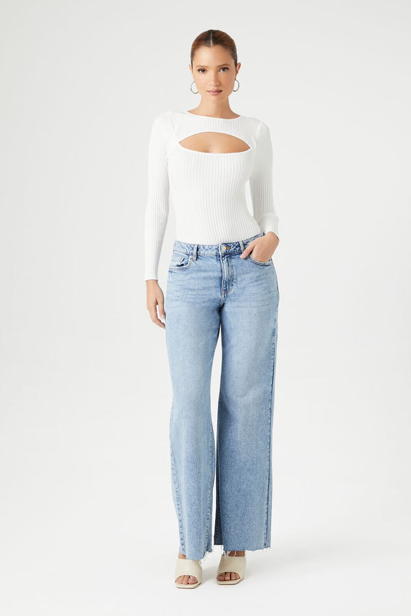 Forever 21 Cutout Sweater-Knit Bodysuit
