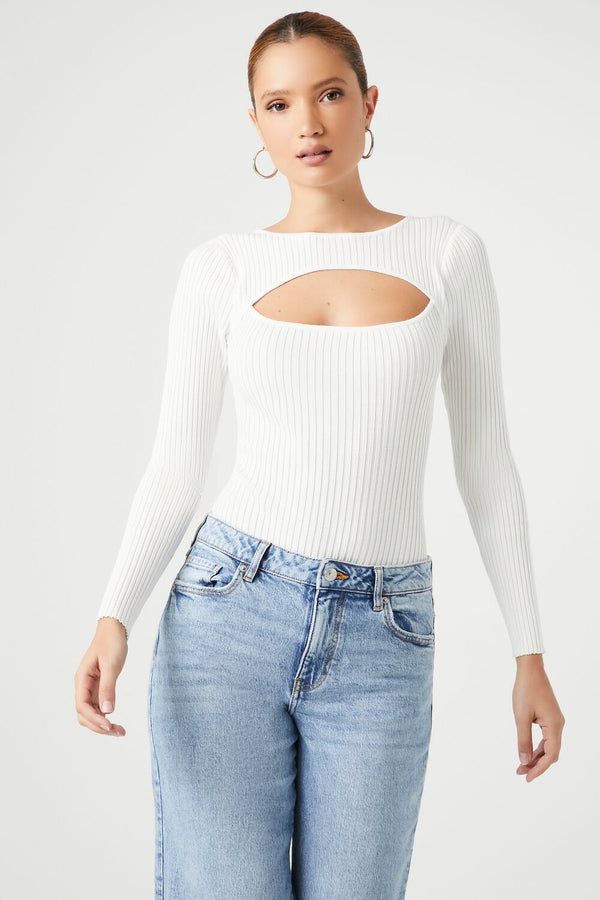 forever 21 Cutout Sweater-Knit Bodysuit