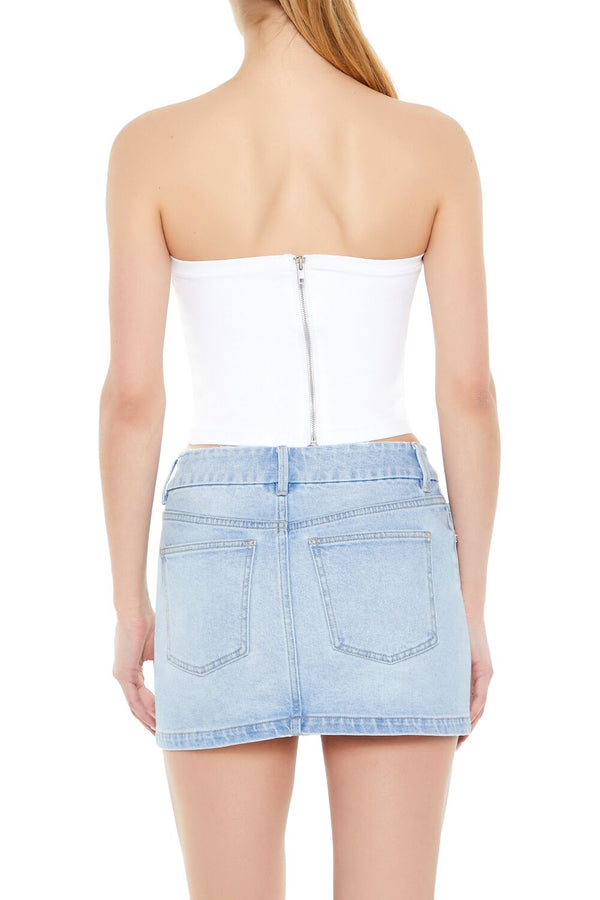 Forever 21 Denim Cropped Tube Top