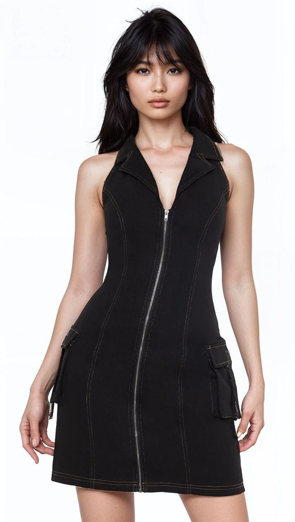 forever 21 Denim Halter Mini Dress