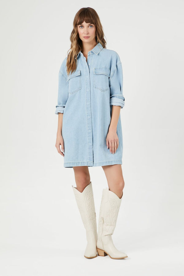 Forever 21 Denim Mini Shirt Dress