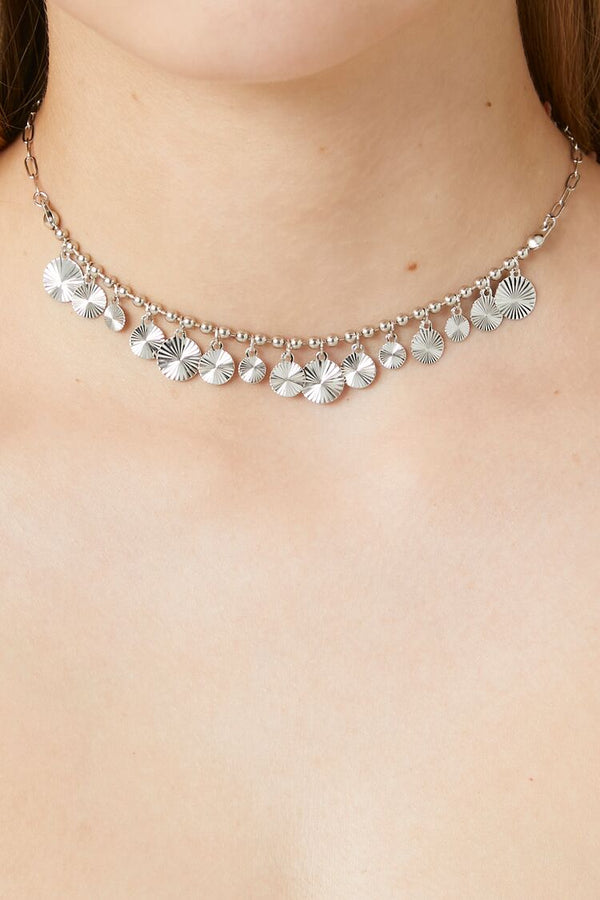 forever 21 Disc Charm Beaded Necklace