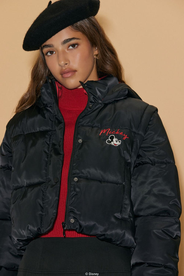 Forever 21 Disney Mickey Mouse Puffer Jacket