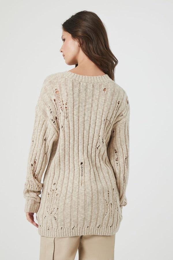 Forever 21 Distressed V-Neck Sweater