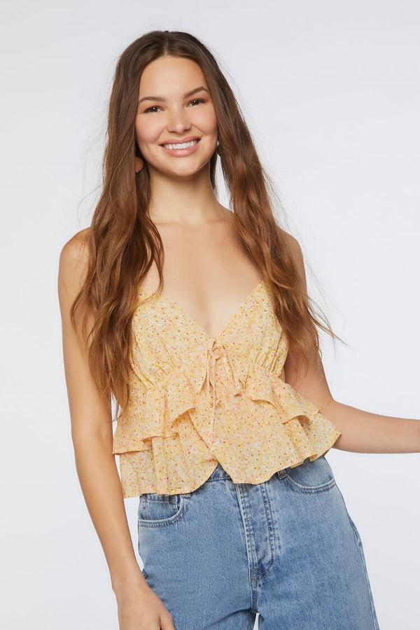 forever 21 Ditsy Floral Flounce Cami
