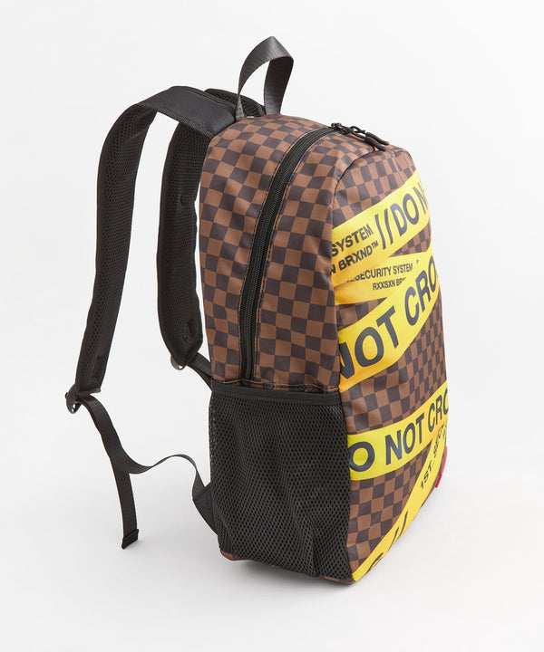 Forever 21 Do Not Cross Checkered Print Backpack