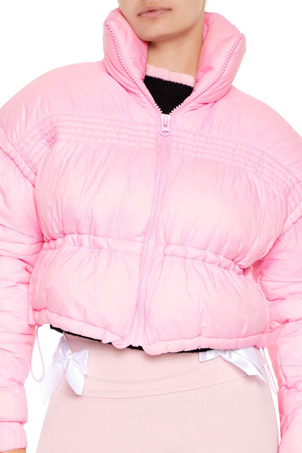 Forever 21 Drawstring Cropped Puffer Coat