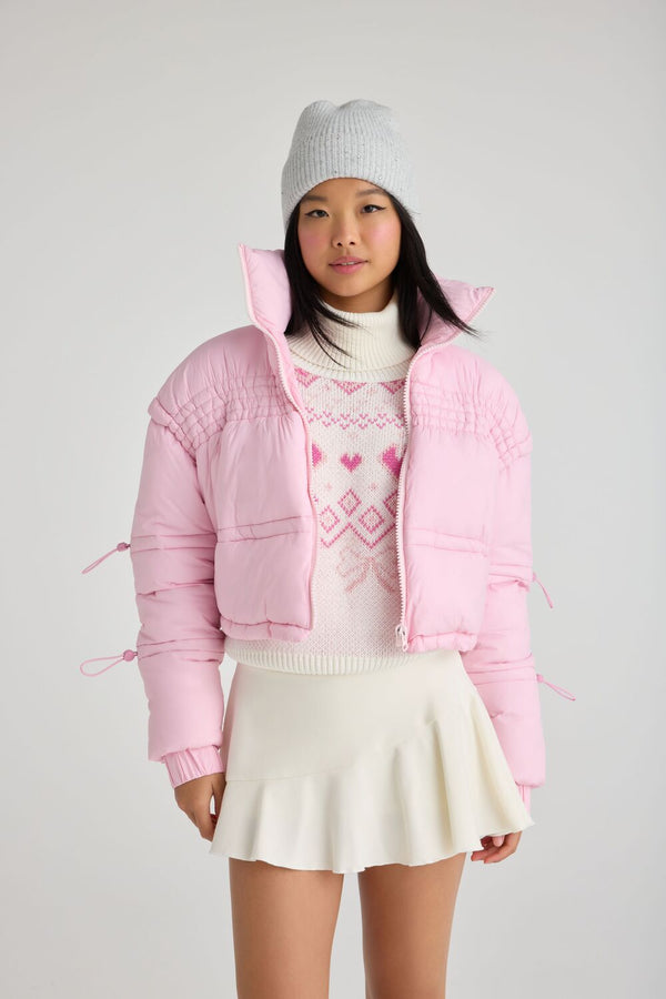forever 21 Drawstring Cropped Puffer Coat