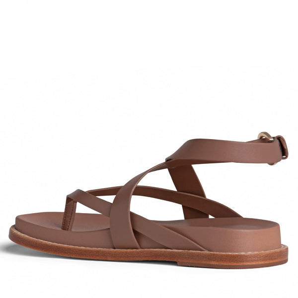 Forever 21 Elise Brown Flat Leather Sandal