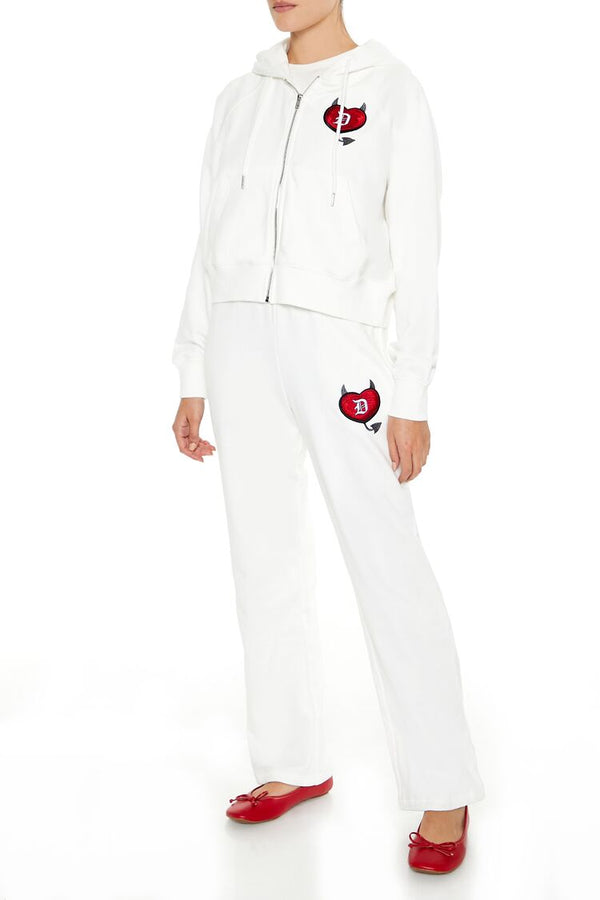 Forever 21 Embroidered Devil Heart Sweatpants