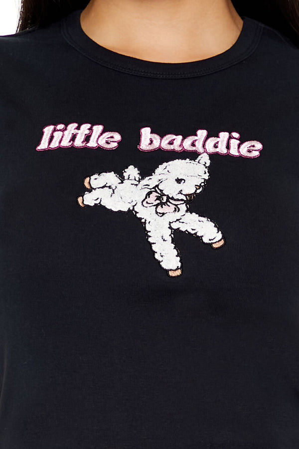 Forever 21 Embroidered Little Baddie Baby Tee