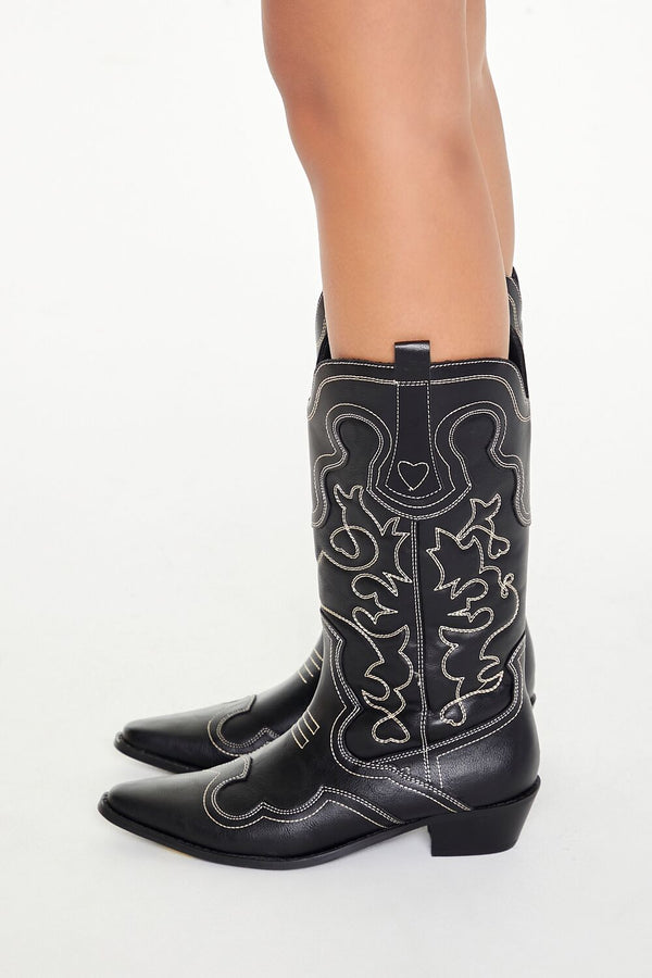 Forever 21 Embroidered Western Cowboy Boots