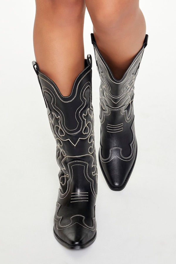 Forever 21 Embroidered Western Cowboy Boots