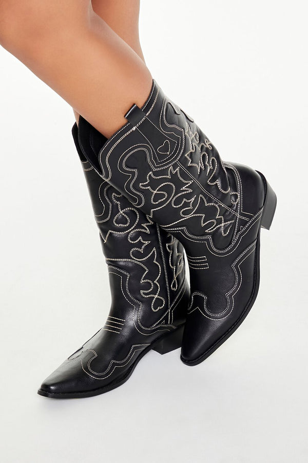 forever 21 Embroidered Western Cowboy Boots