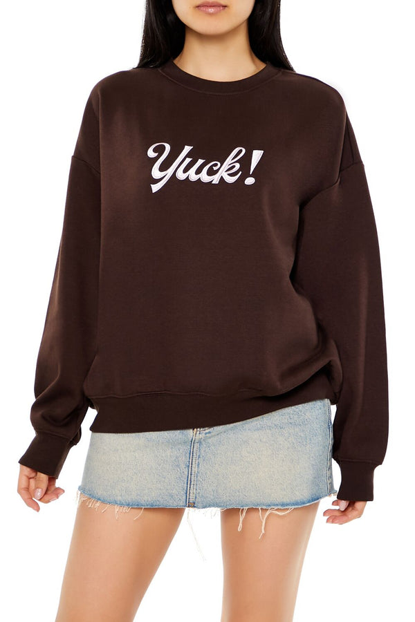 forever 21 Embroidered Yuck Pullover
