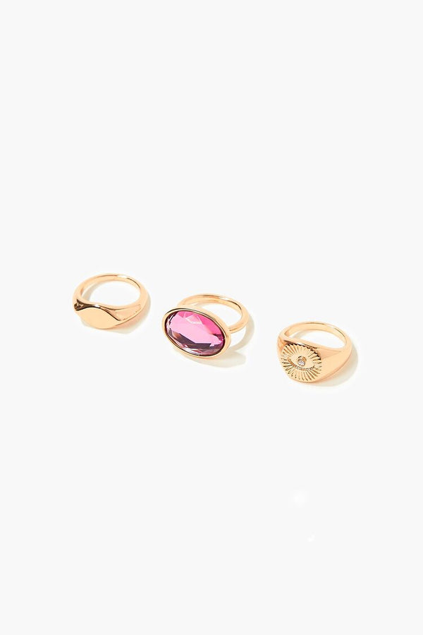 forever 21 Engraved & Faux Gem Ring Set