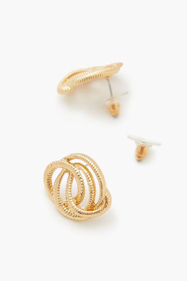 Forever 21 Etched Abstract Stud Earrings