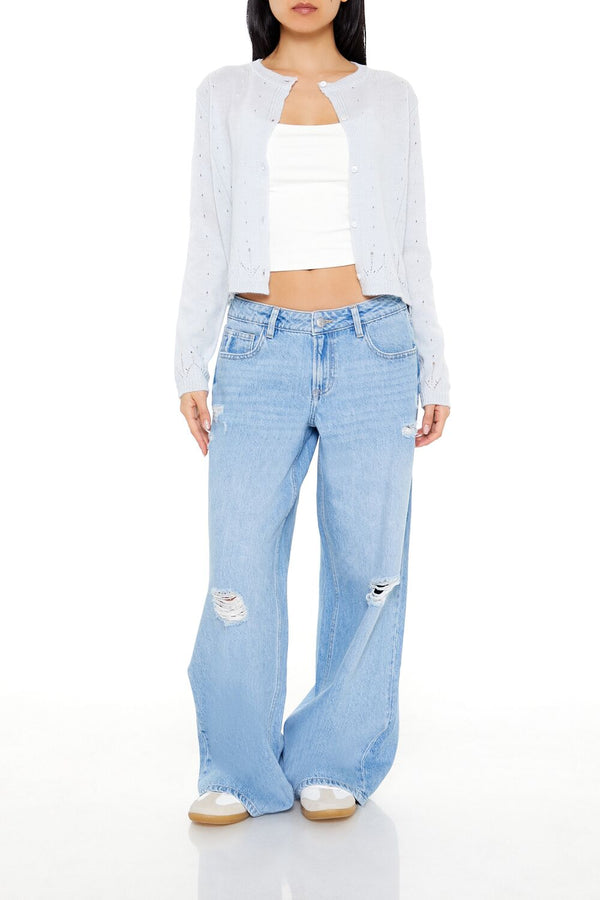 Forever 21 Eyelet Cardigan Sweater