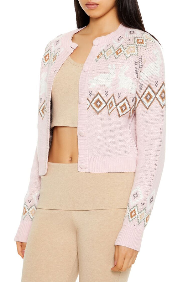Forever 21 Fair Isle Bunny Cardigan Sweater