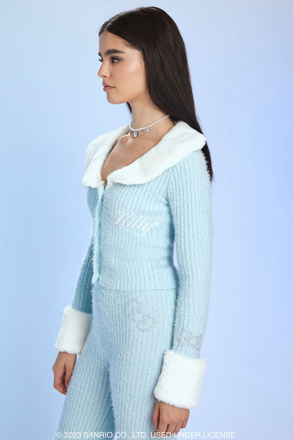 Forever 21 Faux Fur Hello Kitty Cardigan Sweater