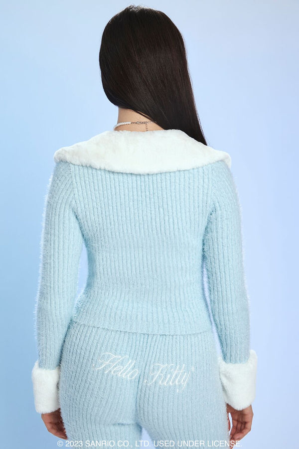 Forever 21 Faux Fur Hello Kitty Cardigan Sweater