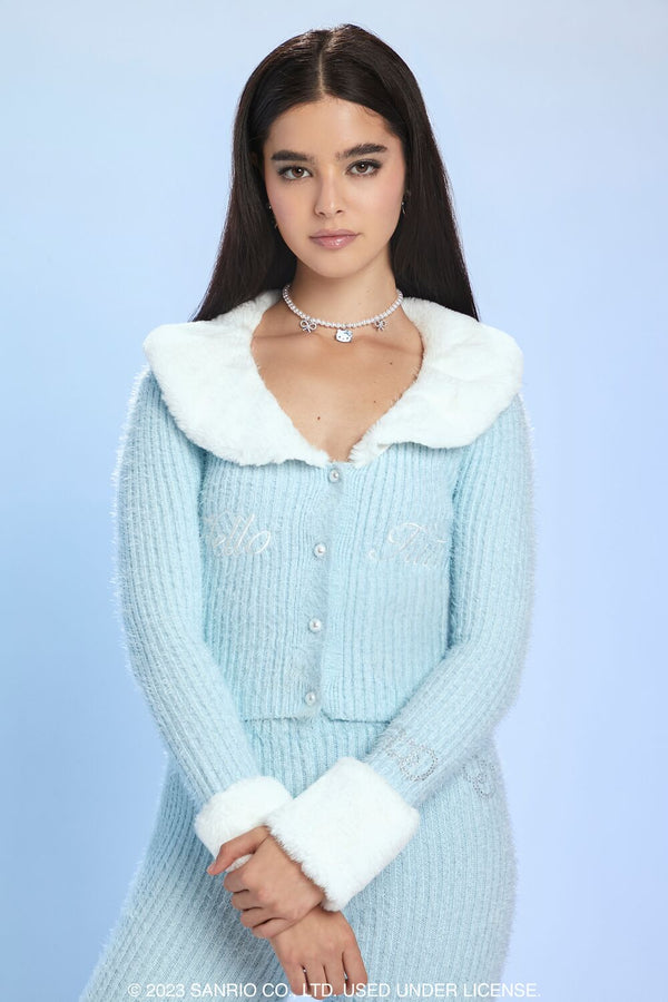 forever 21 Faux Fur Hello Kitty Cardigan Sweater