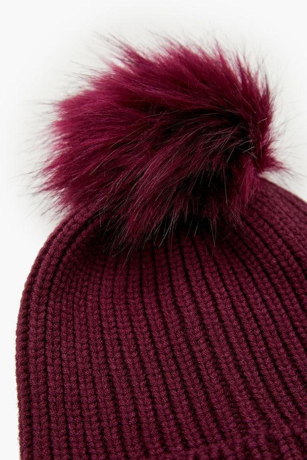 Forever 21 Faux Fur Pom Pom Beanie