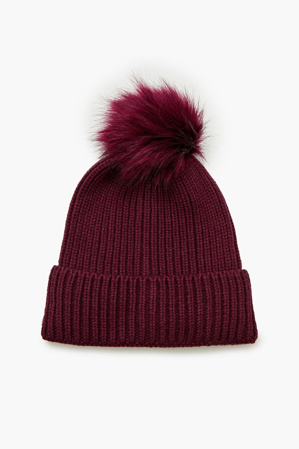 forever 21 Faux Fur Pom Pom Beanie