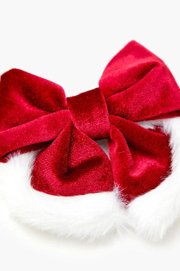 Forever 21 Faux Fur-Trim Bow Hair Barrette