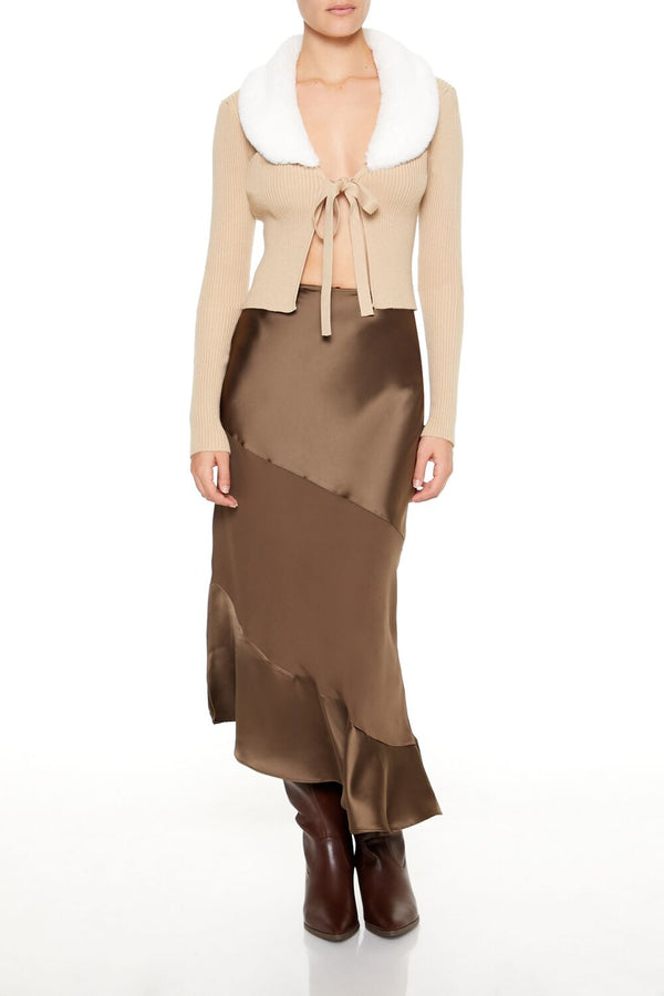 Forever 21 Faux Fur-Trim Cardigan Sweater