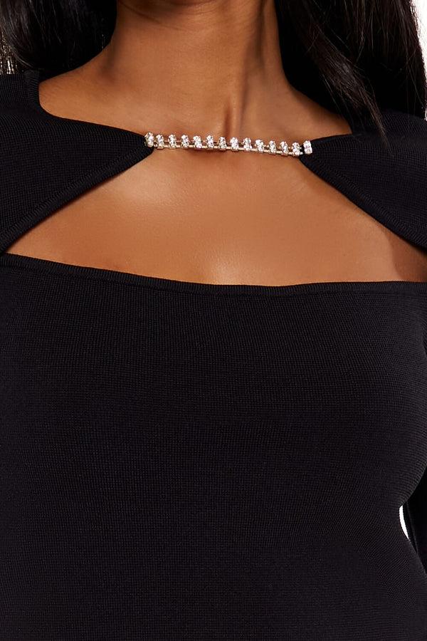 Forever 21 Faux Gem Cutout Sweater