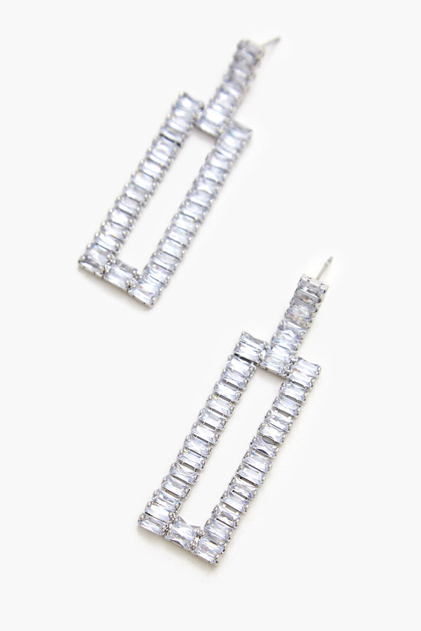 Forever 21 Faux Gem Geo Drop Earrings