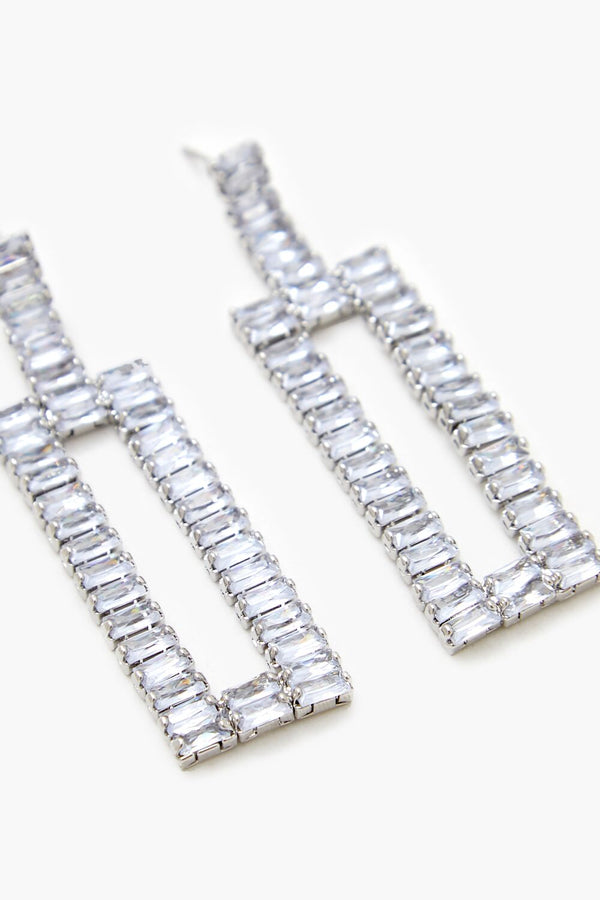 Forever 21 Faux Gem Geo Drop Earrings