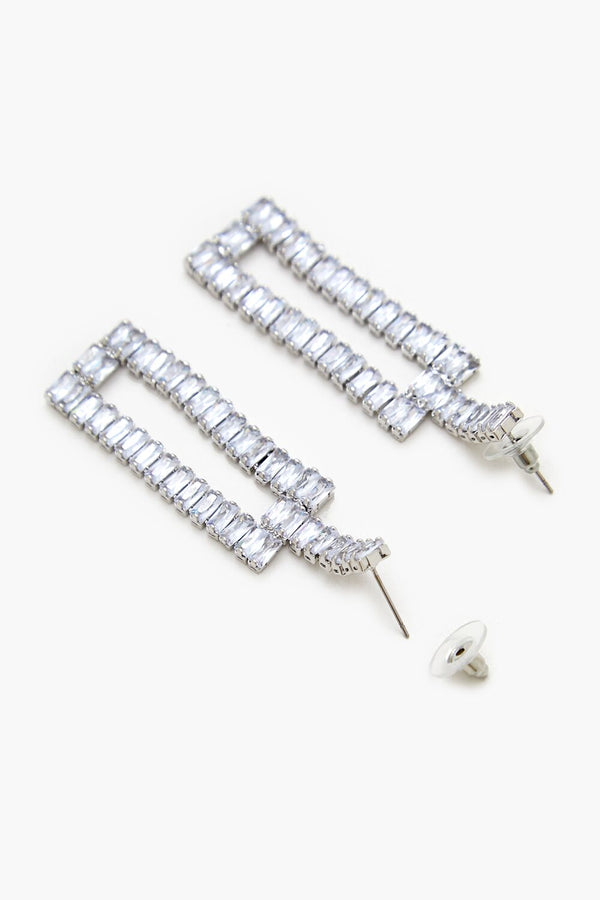 Forever 21 Faux Gem Geo Drop Earrings