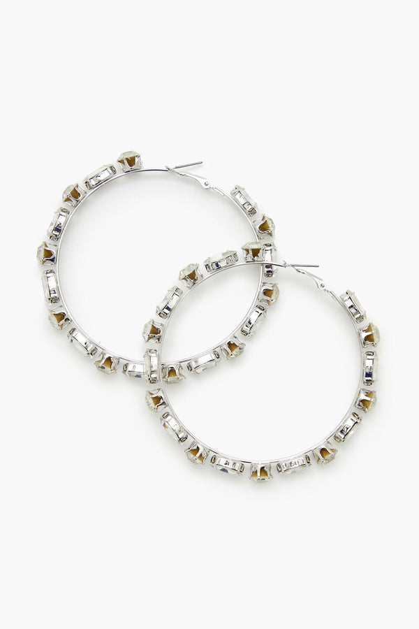 forever 21 Faux Gem Hoop Earrings