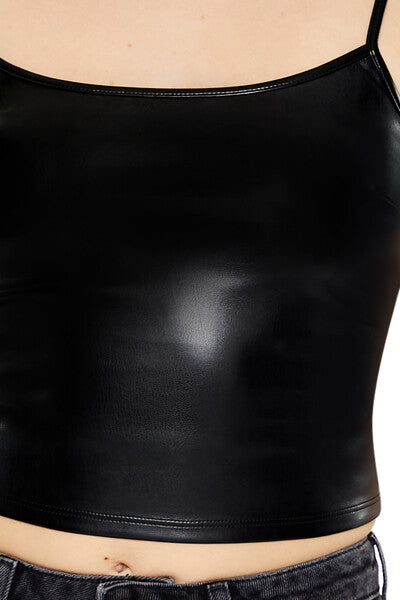 Forever 21 Faux Leather Cropped Cami