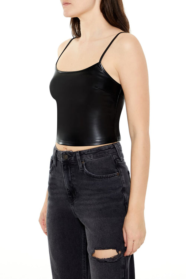 Forever 21 Faux Leather Cropped Cami
