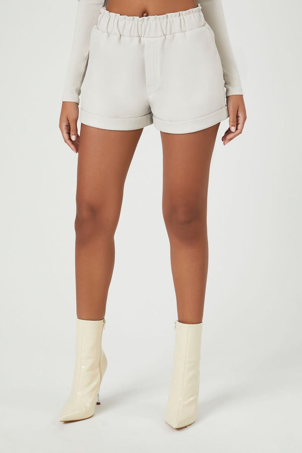 Forever 21 Faux Leather High-Waist Shorts