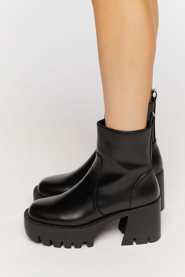 Forever 21 Faux Leather Platform Lug Booties