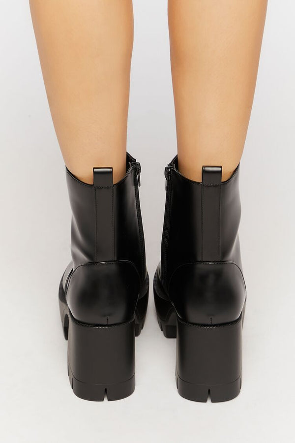 Forever 21 Faux Leather Platform Lug Booties