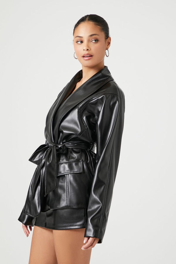 Forever 21 Faux Leather Wrap Jacket